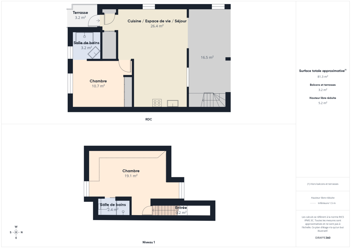 Location villa 5 personnes plan complet